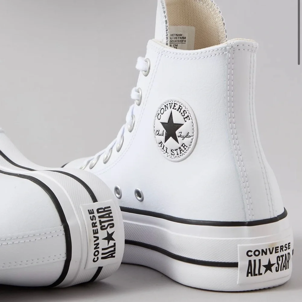 Converse Chuck Taylor All Star High Top Platform Leather Sneakers - Picture 12 of 15